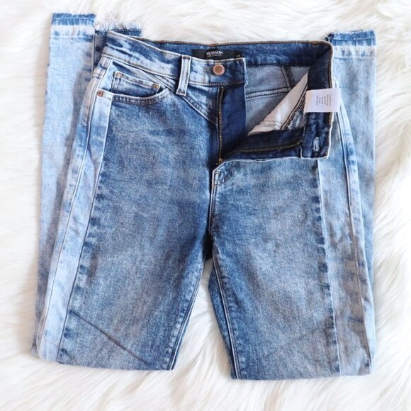 NEW Hudson Zoeey Acid Wash High Waisted Blue Denim Jeans Size 24 - Picture 5 of 8